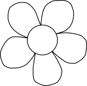 Simple Flower Clipart Black And White - Free ...