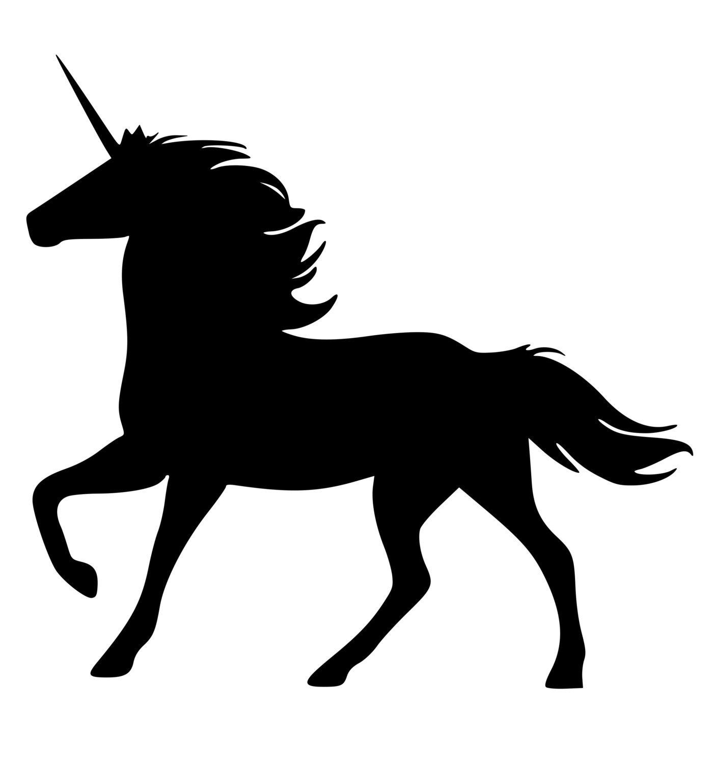 Unicorn Head Silhouette - Free Clipart Images