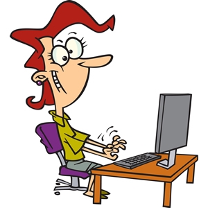 Person Typing On Computer Clipart