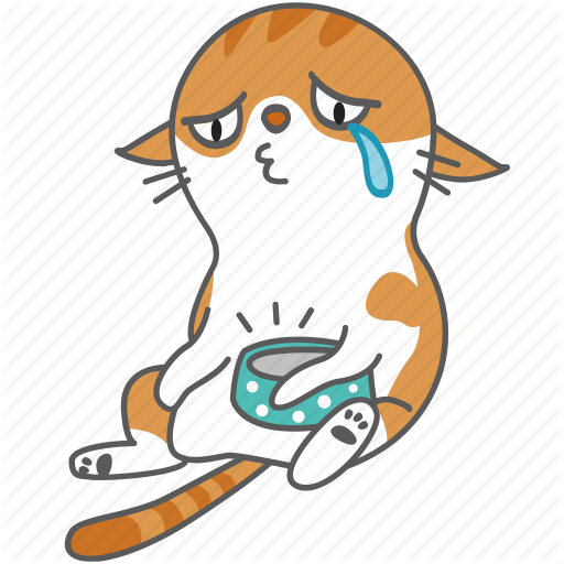 Cartoon, cat, character, hungry, kitten, kitty, sad icon | Icon ...