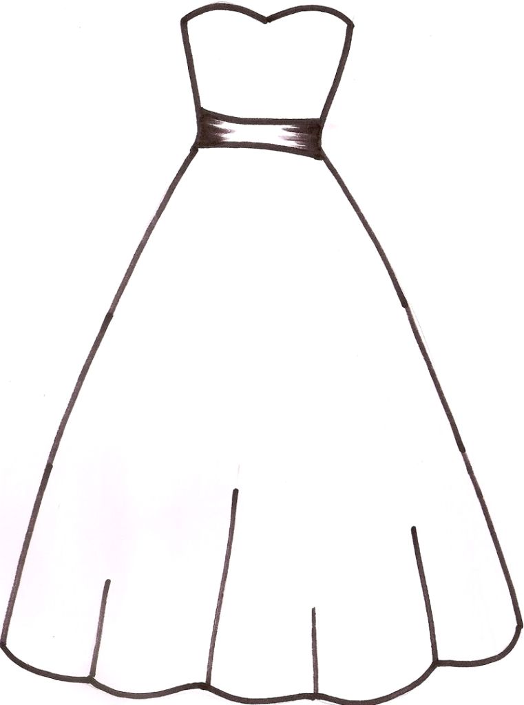 Dress black and white clipart