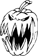 Scary Pumpkin Black And White Clipart