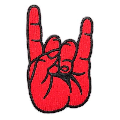 Devil Rock Hand Symbol Patch Embroidery Iron On Heavy Metal Biker ...