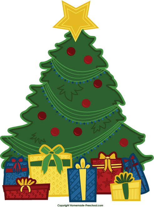 Christmas Tree With Presents Clipart - Free ...