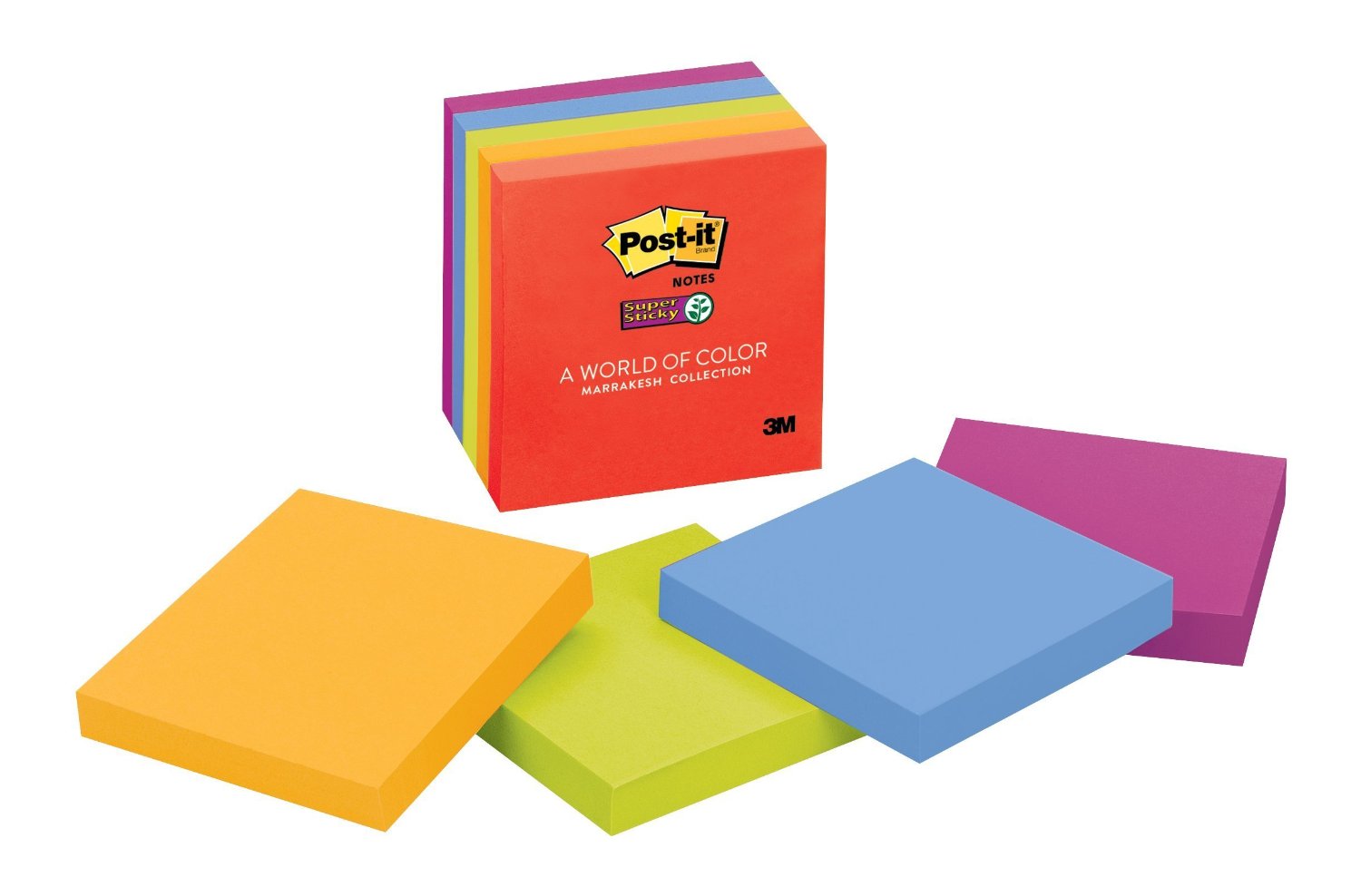 Amazon.com : Post-it Super Sticky Notes, 3 in x 3 in, Marrakesh ...