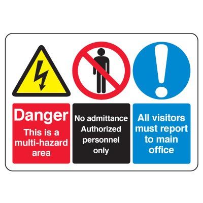 ANSI Format Multi-Message Hazard Sign - Danger This Is A Multi ...