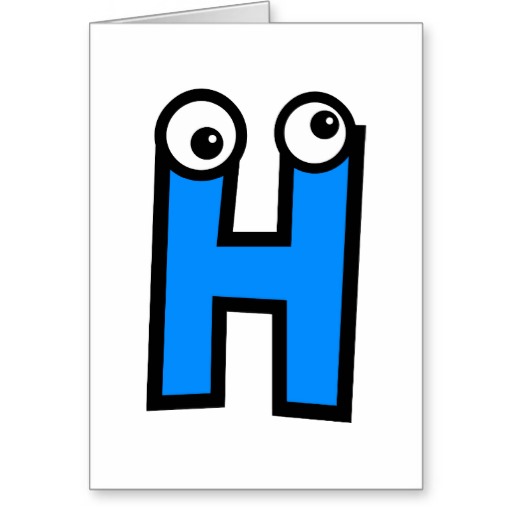 Funny Monogram Letter H Greeting Card from Zazzle.