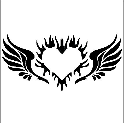 Angel Wings Decal with Heart, angels decals, angels stickers ...