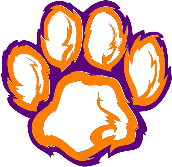 Tiger Paw White Orange Purple clip art - vector clip art online ...