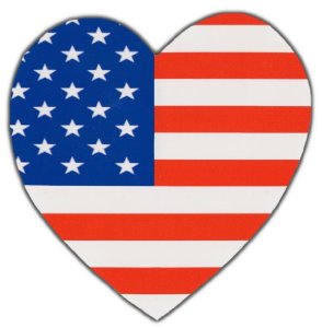 Bumper Stickers: HEART SHAPED AMERICAN FLAG | USA US ...