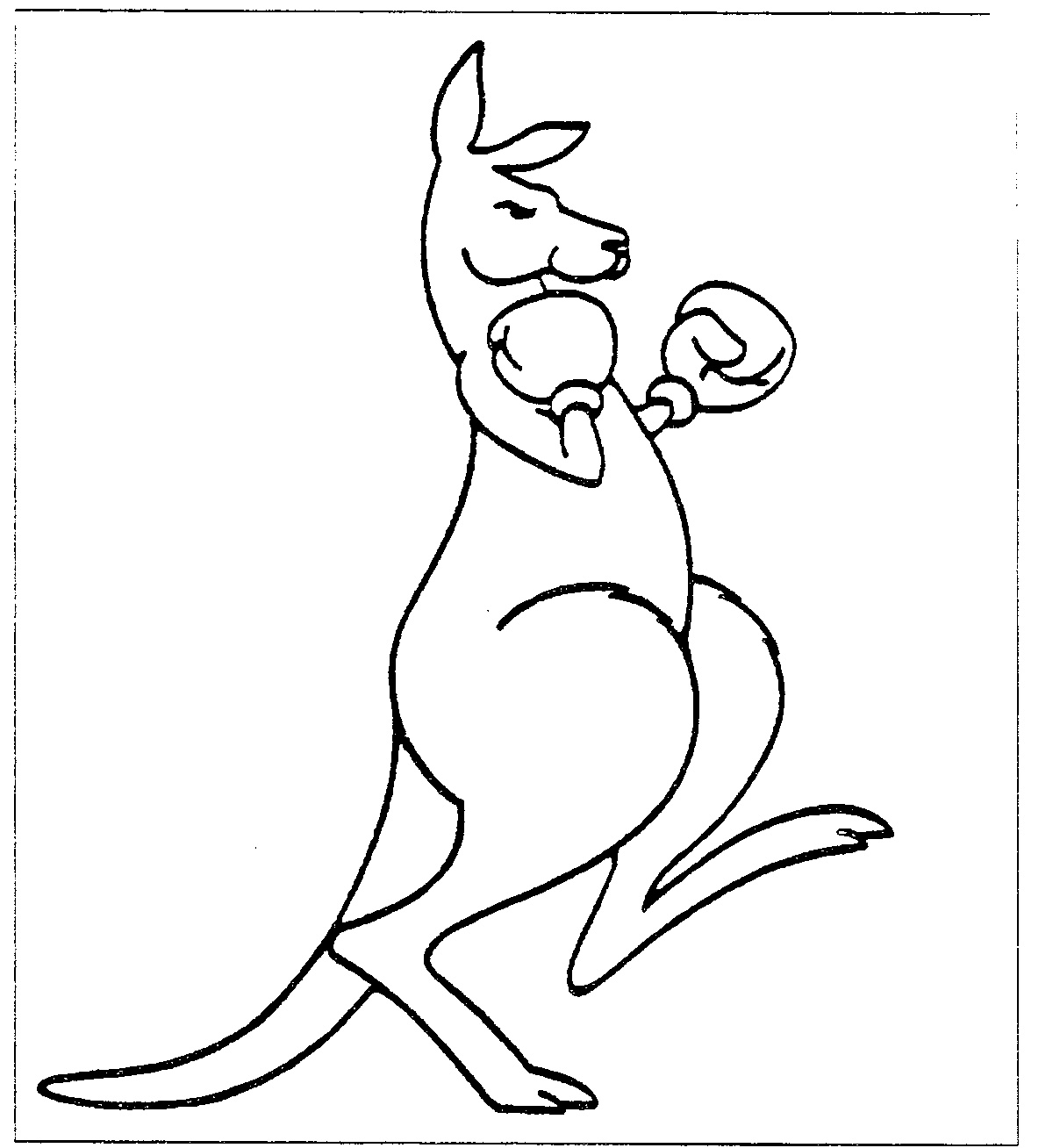 kangaroo clipart black and white - photo #46