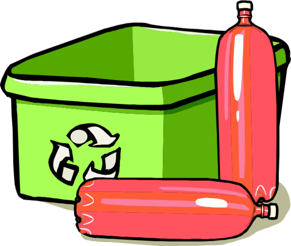 Recycling bin and bottles - vector Clip Art