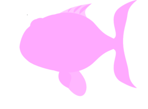 Light Pink Happy Fish Clip Art - vector clip art ...