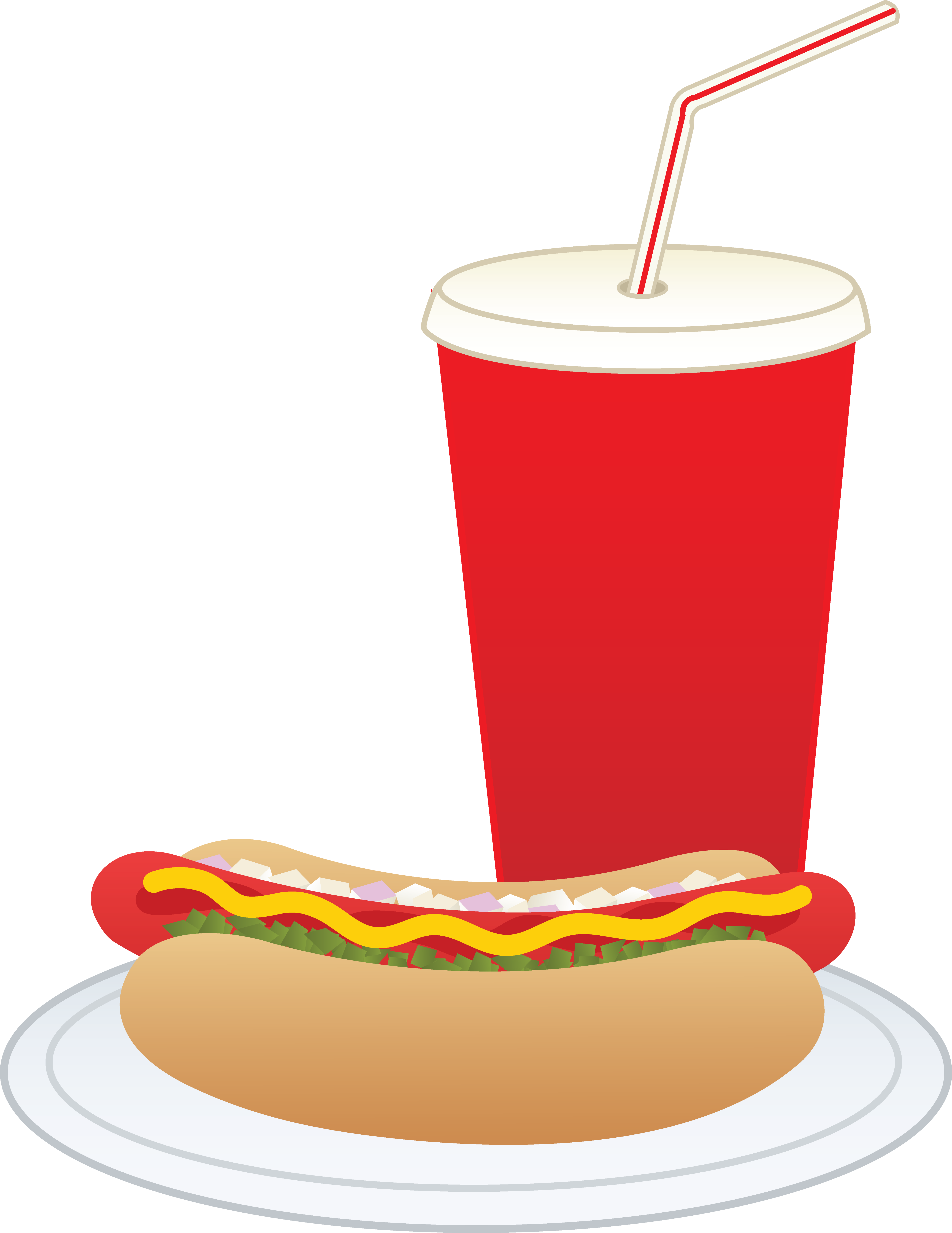 Hot dog and drink clipart