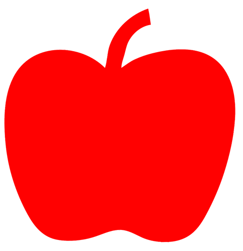 Vector image of simple red apple outline | Public domain vectors