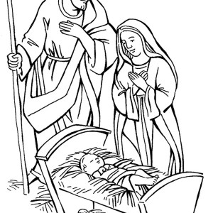 Nativity the Birth of Jesus Scene Coloring Page | Color Luna