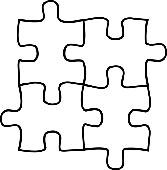 4 piece puzzle clipart