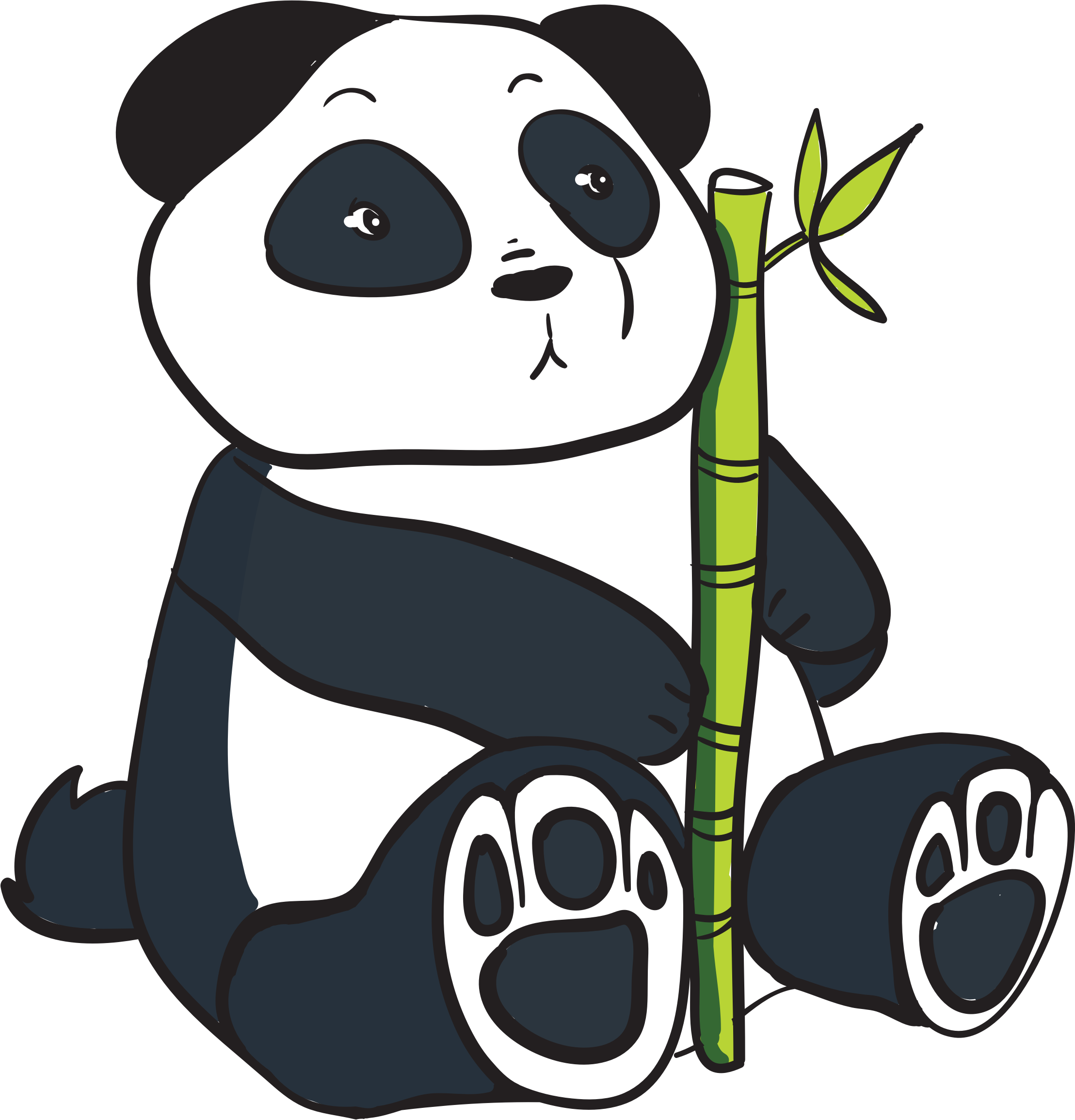 Panda and bamboo clipart