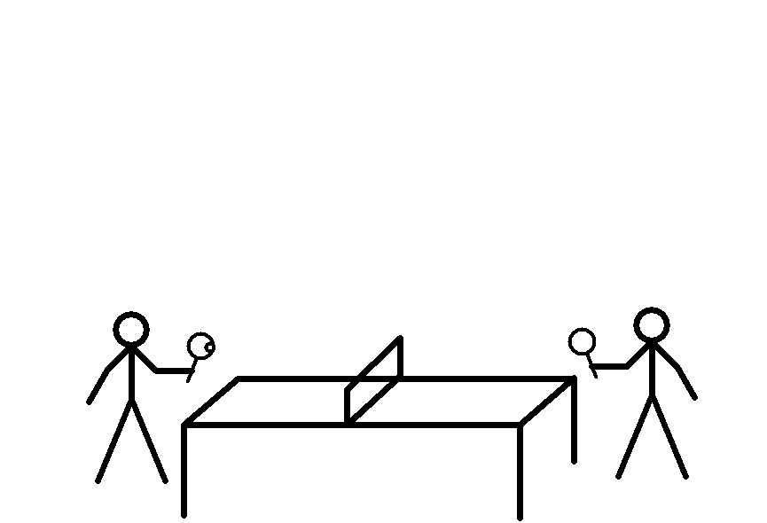 Ping Pong Black And White Clipart