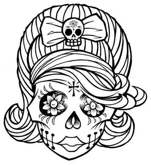 Skull girl tattoo, Coloring and The o'jays