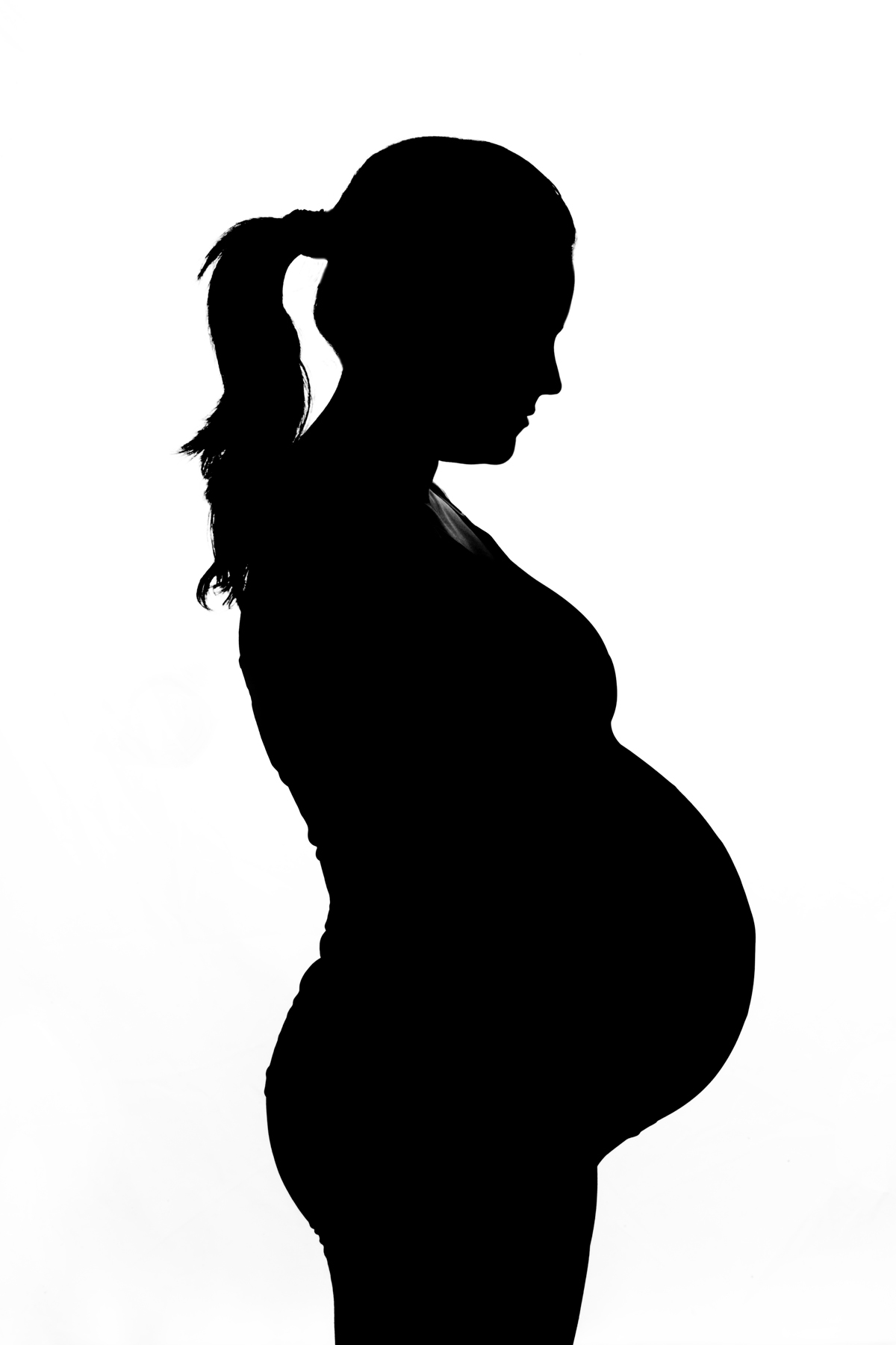 Silhouette of a pregnant woman clipart