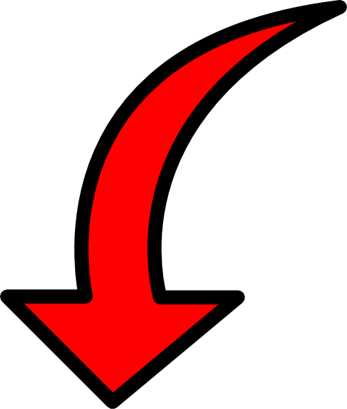 Red curved arrow left clipart