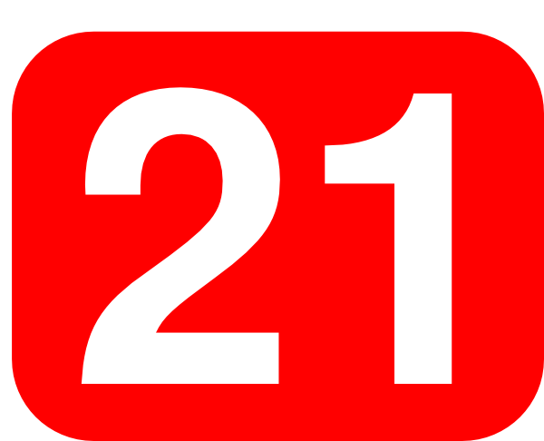 Red Rounded Rectangle With Number 21 clip art Free Vector