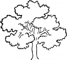 Black and white clip art tree