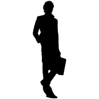 Businessman running with briefcase silhouette Vector Image ...