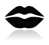 Lips Black And White Clipart
