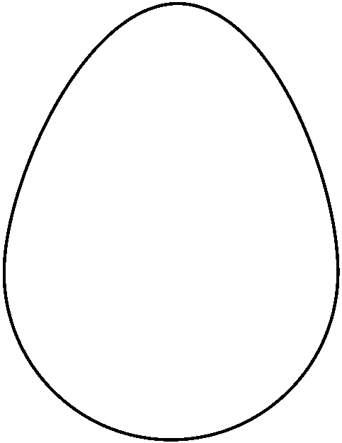 Easter egg black and white clipart