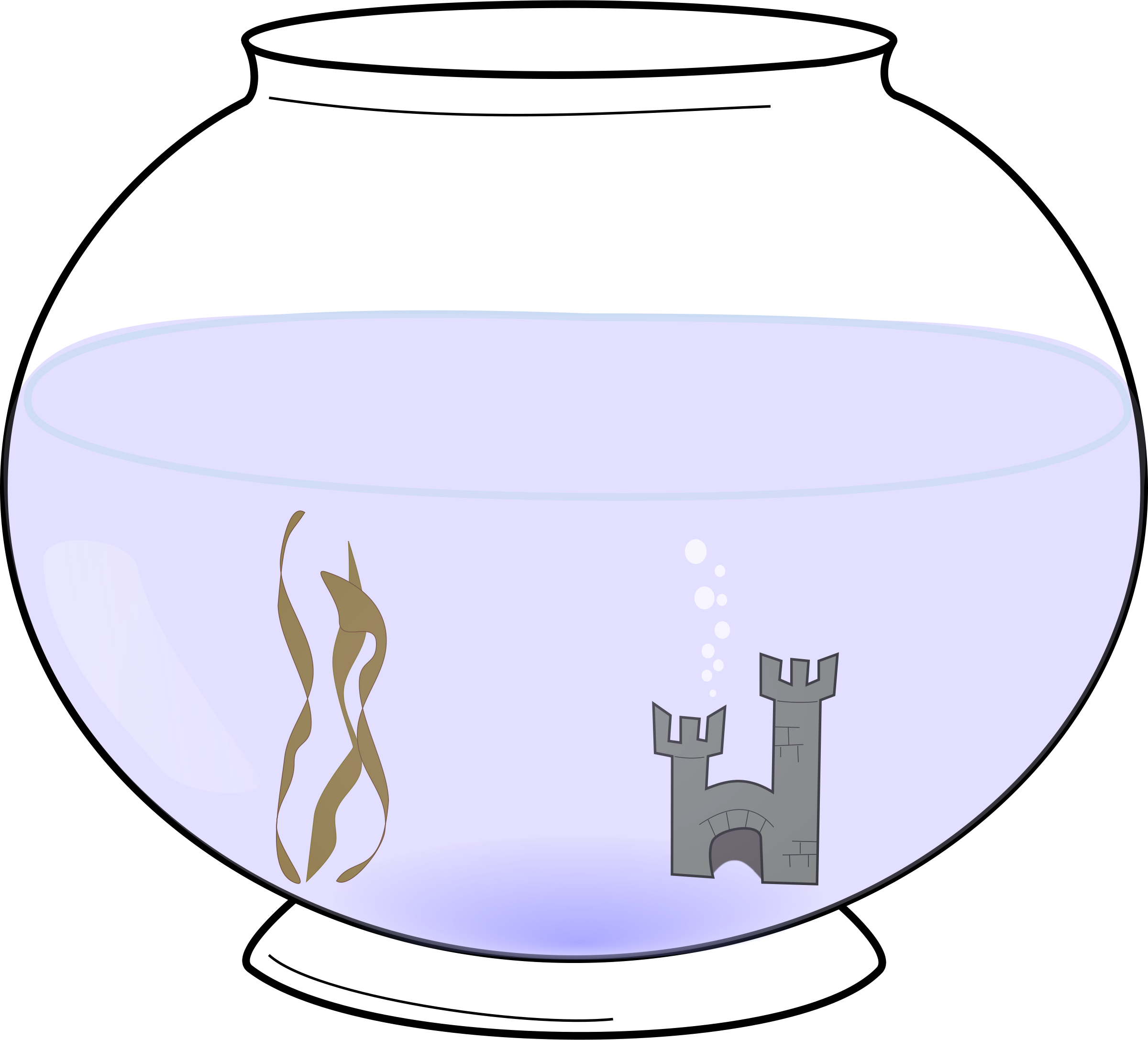 Fish bowl full of water clipart