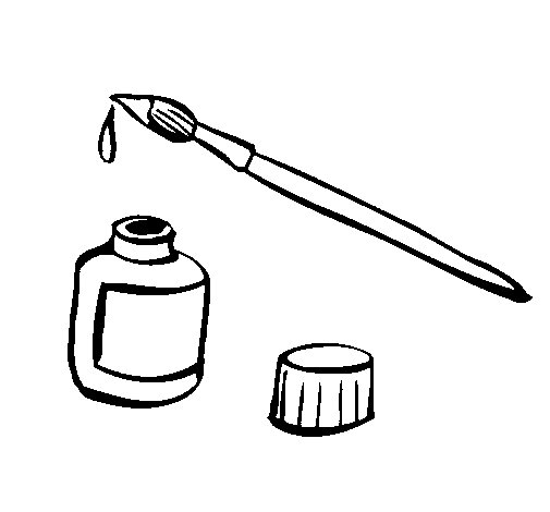 Brush and ink coloring page - Coloringcrew.com