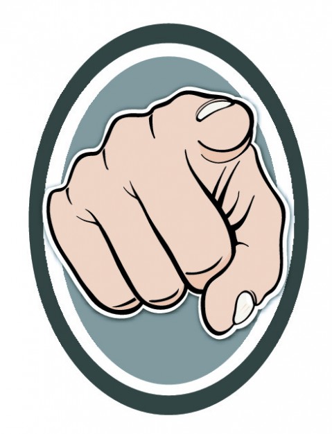 Frontal finger pointing hand | Download free Vector