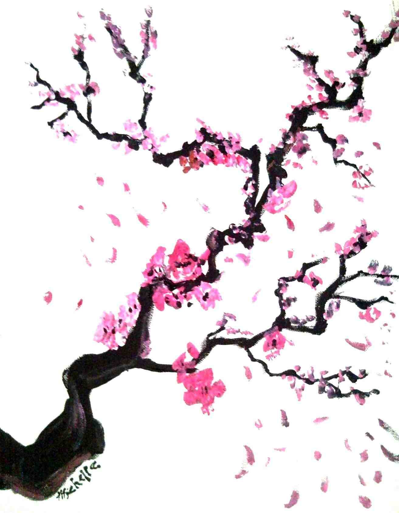 cherry blossom tree branch drawing › ngorong.club