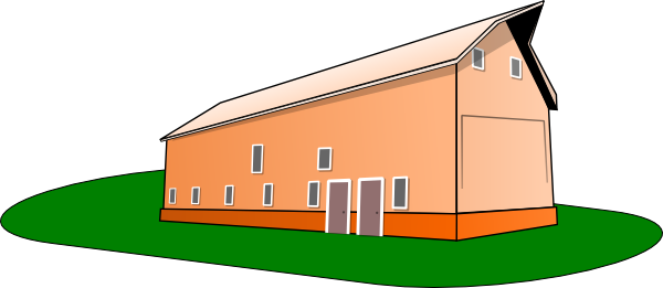Orange Cartoon Barn Clip Art - vector clip art online ...