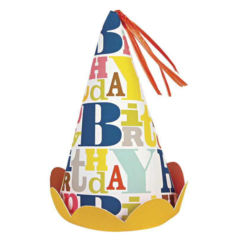 Bright Patterned Happy Birthday Party Hats