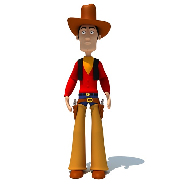 3d model rigged cartoon cowboy character biped