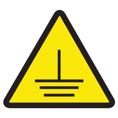 ISO Warning Symbol Labels - Electric Ground Hazard | Emedco