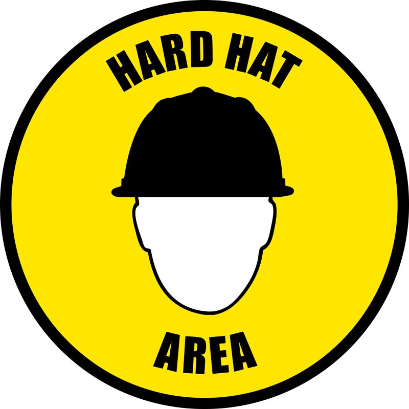 Hard Hat Area sign : Floor signs Industrial Printers and labels 866-
