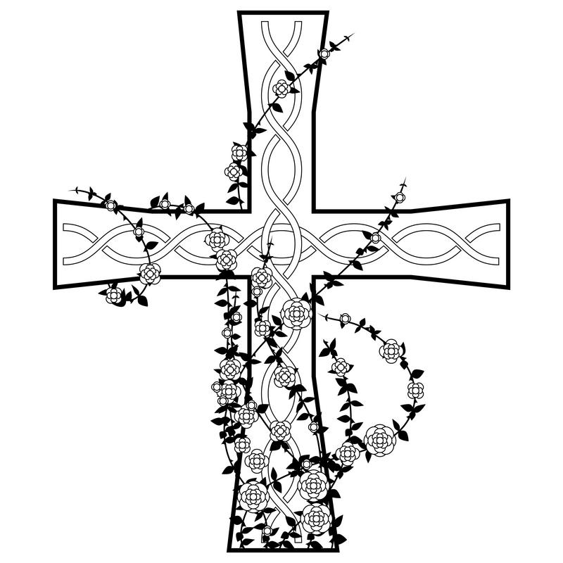 Drawings Of Crosses With Roses - ClipArt Best