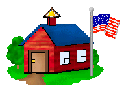 Schoolhouse Clip Art - School House With USA Flag