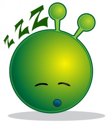 Smiley Green Alien Sleepy clip art Free vector in Open office ...