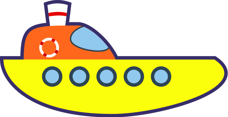 Clipart - Yellow Cartoon Ship
