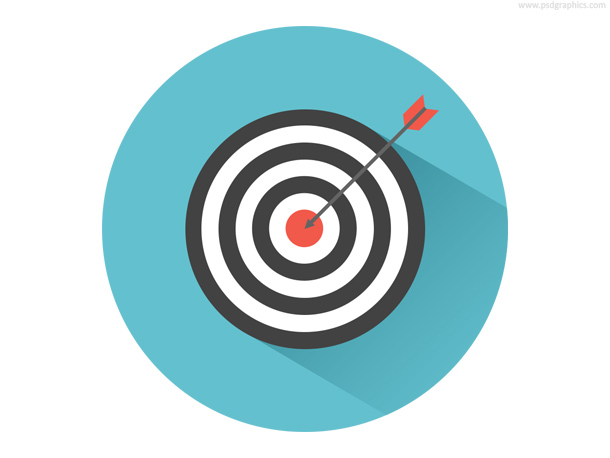 Bullseye Arrow & Target Graphic Icon (PSD)