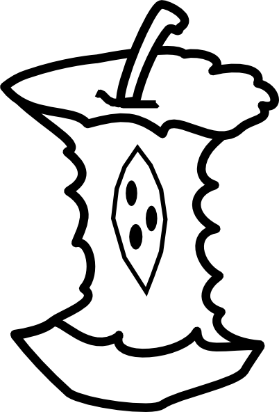 Apple Core Clipart Black And White