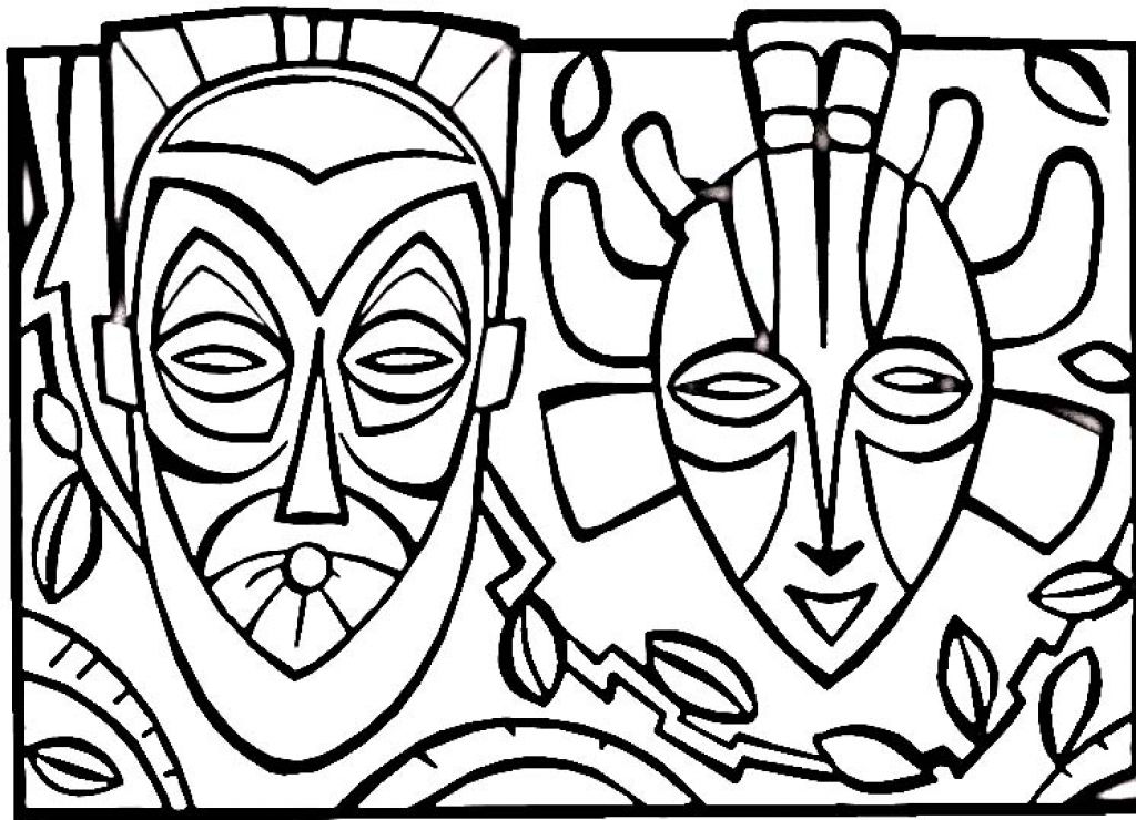 600 views 13 Images of Tribal Mask Coloring Pages - African Tribal Masks ...