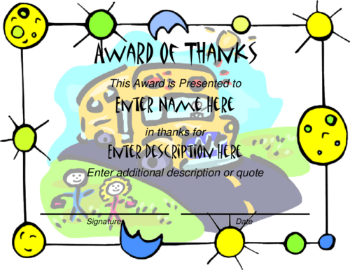 Award certificate templates