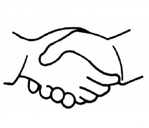 Two hands shaking clipart