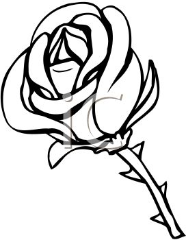 Clipart rose black and white